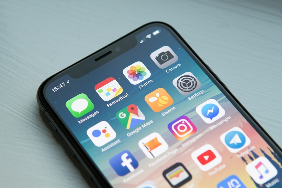 Smartphone displaying a mobile app
